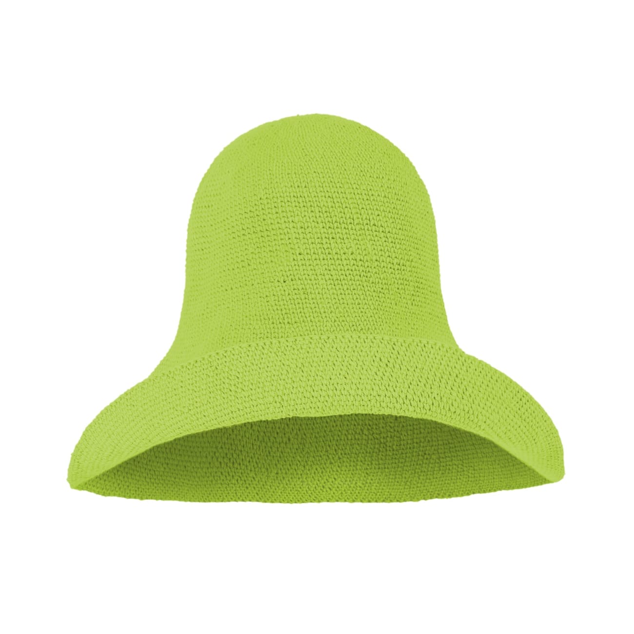 Bloom Crochet Cotton Hat In Lime Green One size