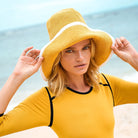 Bloom Crochet Cotton Hat In Yellow/White