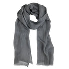 Ethiopian Gauze Linen Scarf - Steel Gray - Scarves