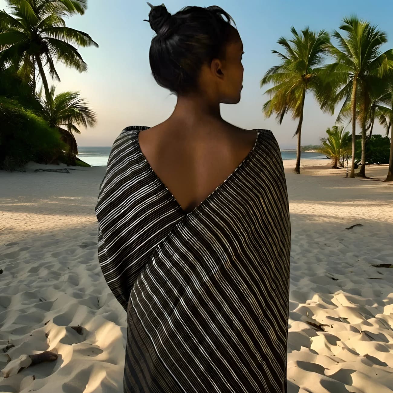 Ethiopian Striped Cotton Scarf - Scarves