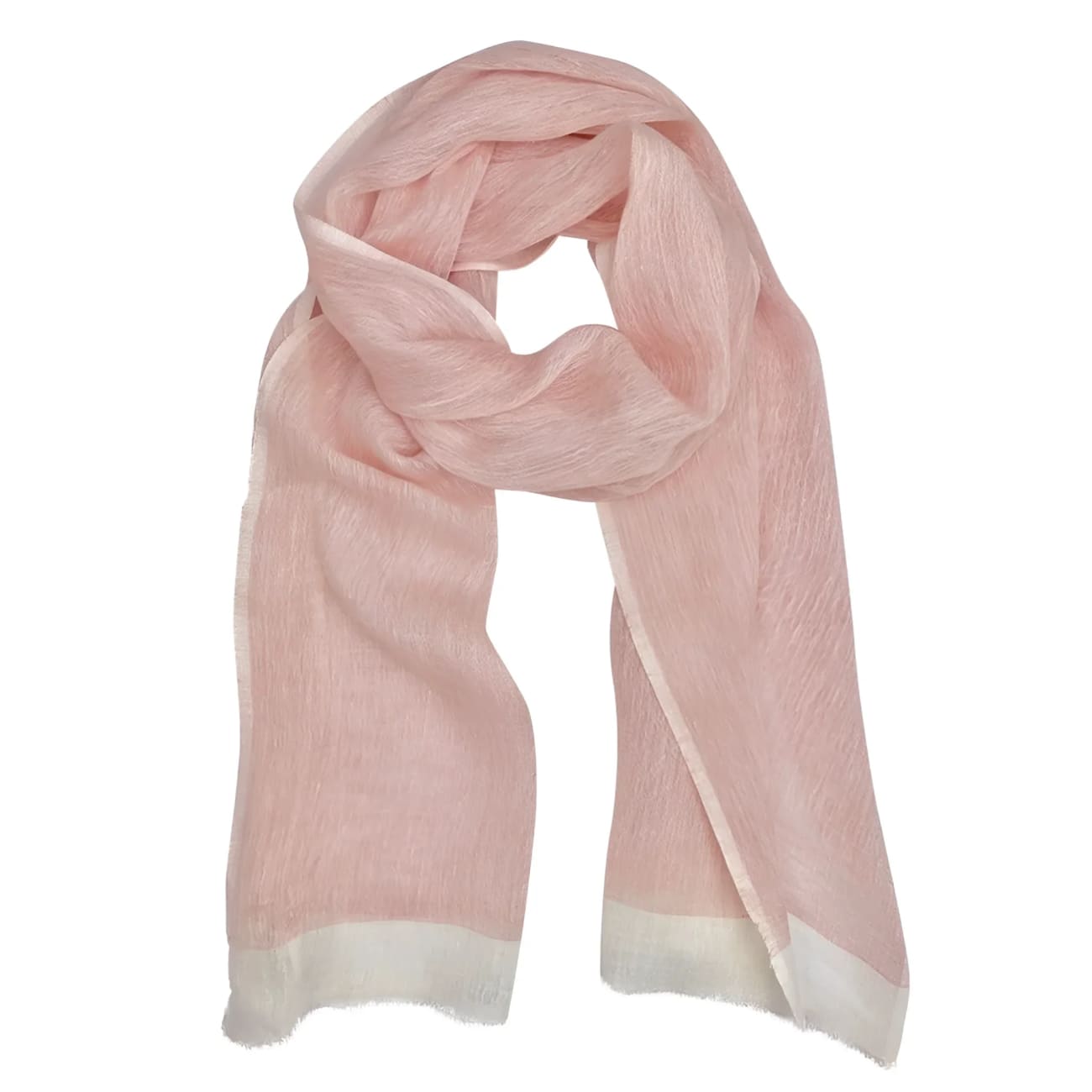 Ethiopian Two-Tone Gauze Linen Scarf - Blush - Scarves