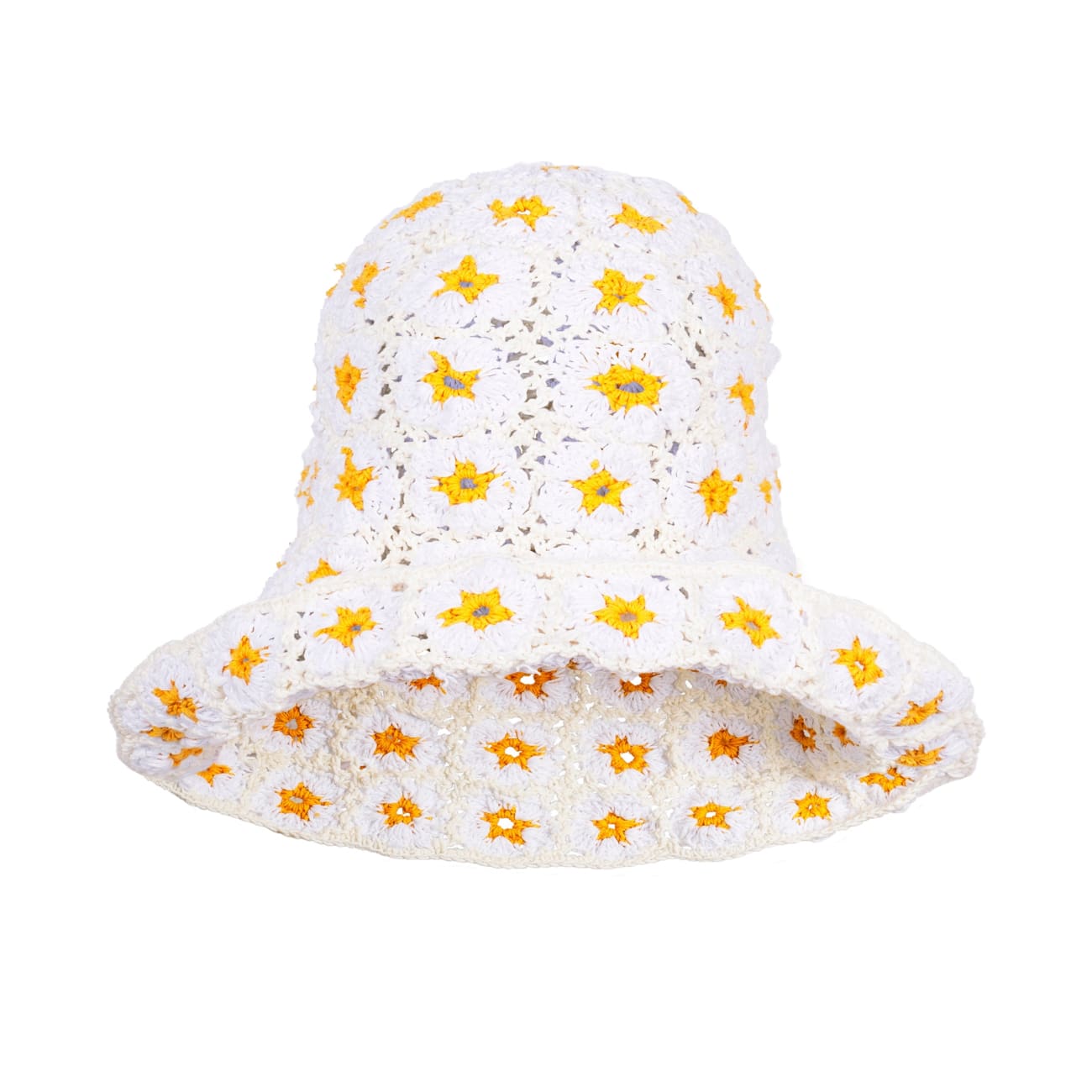 Flora Crochet Cotton Hat In Off White One size