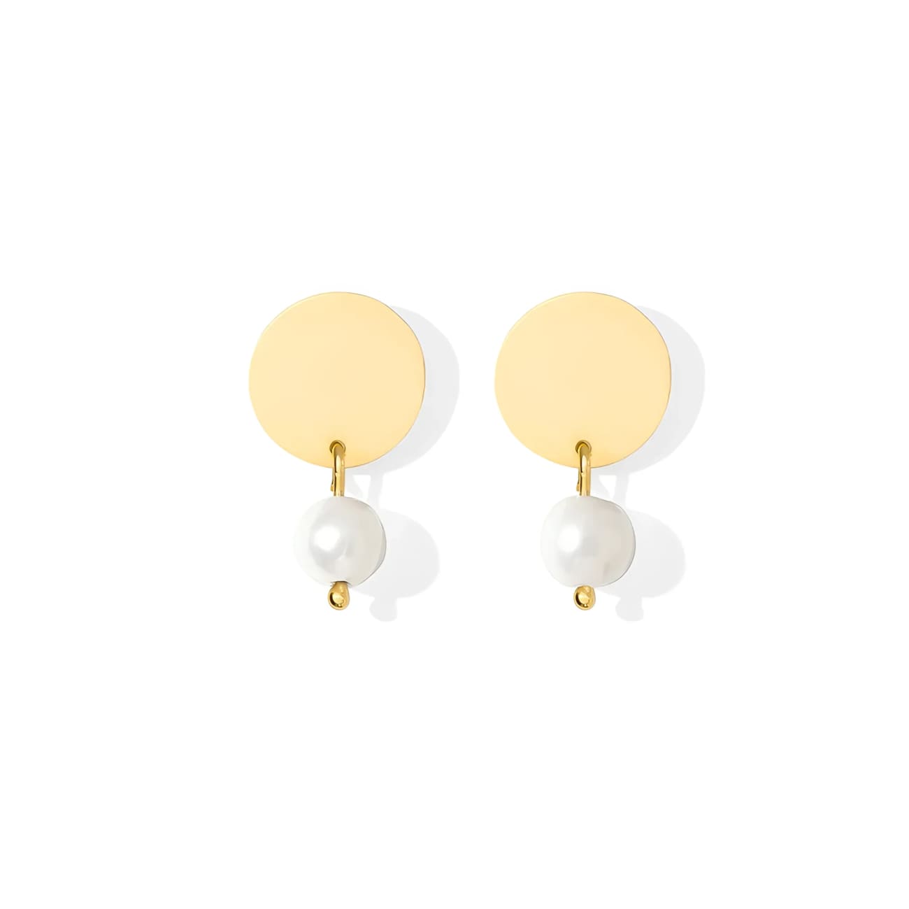 Freshwater Pearl Disc Earrings