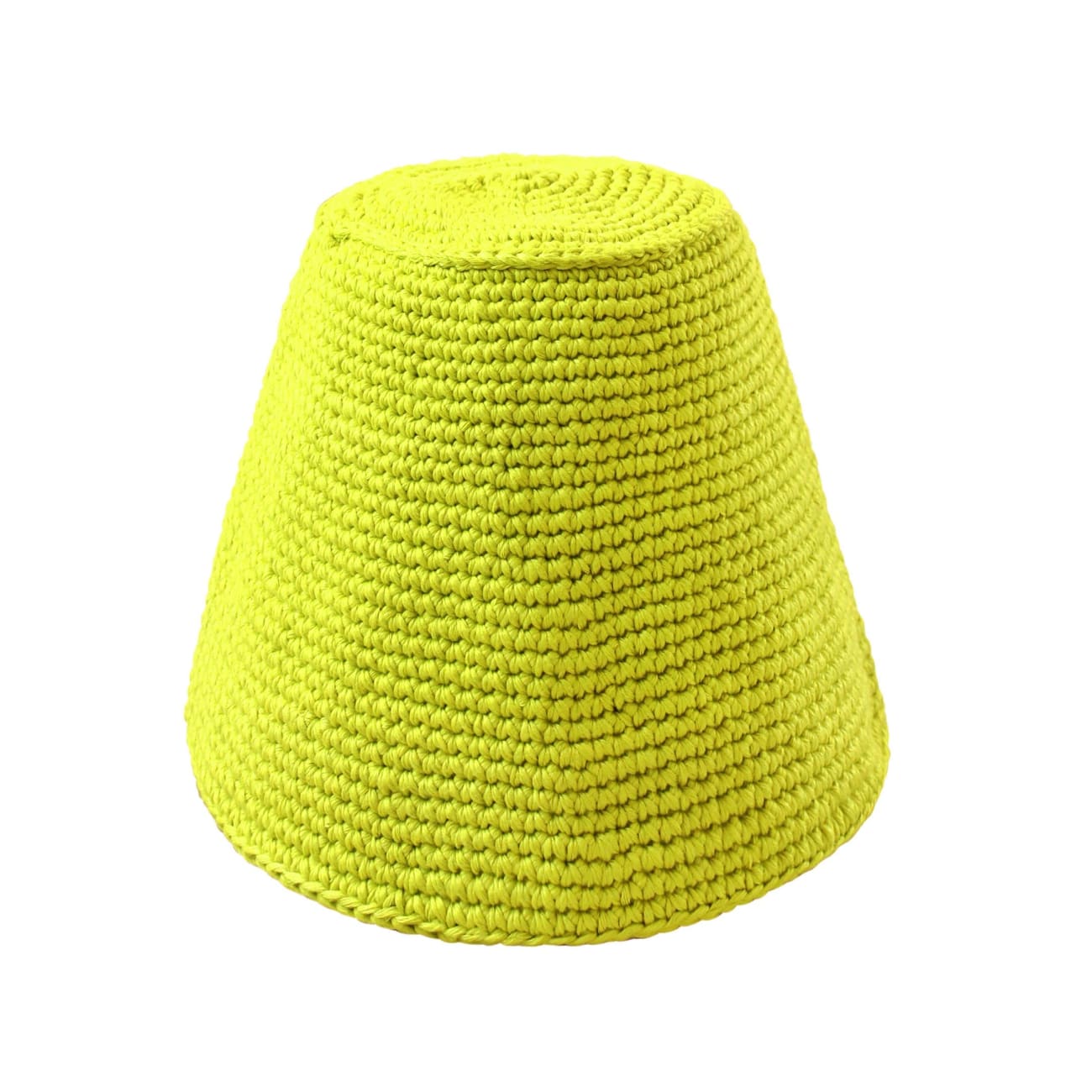 Gani Crochet Cotton Hat In Neon Green
