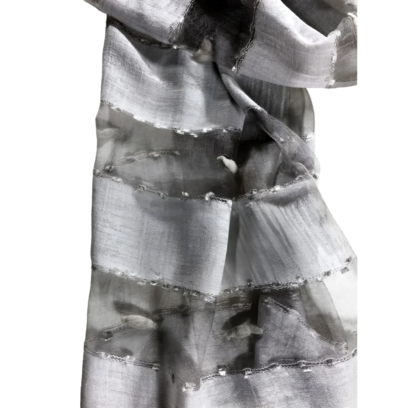 Indian Gray Silk/Linen Scarf - Scarves