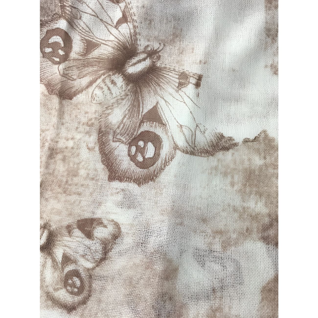 Indian Ivory Butterfly Wool/Silk Scarf - Scarves