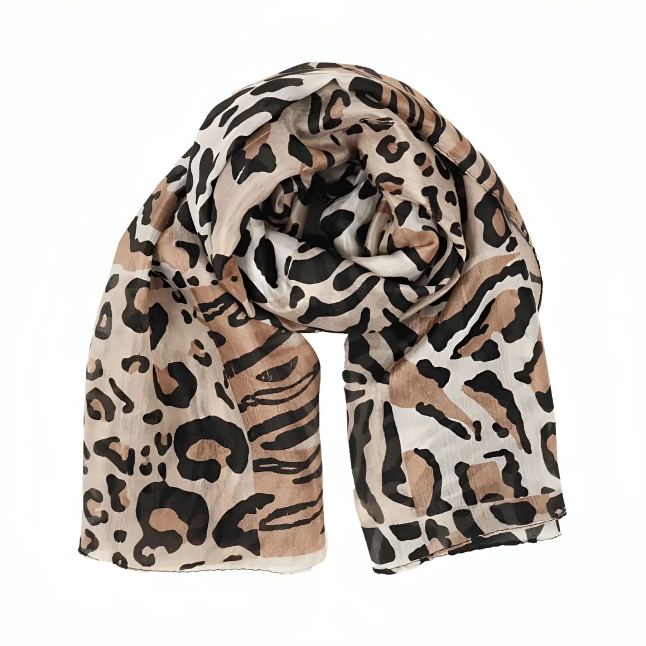 Indian Leopard Print Silk Scarf - Scarves