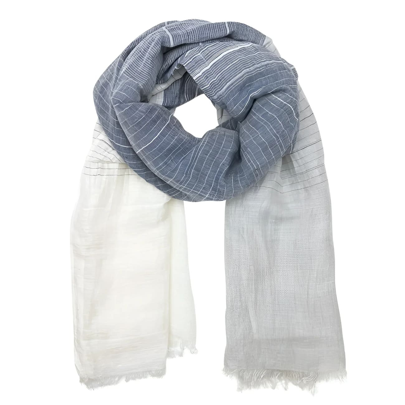 Indian Striped Cotton/Linen Scarf - Scarves