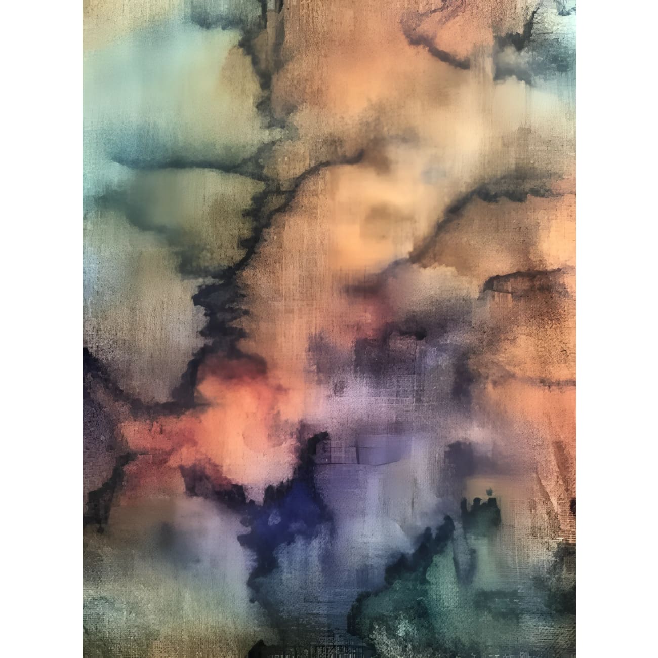 Indian Watercolor Merino Wool/Silk Scarf - Scarves