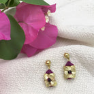 Keya Flower Earrings - Berry