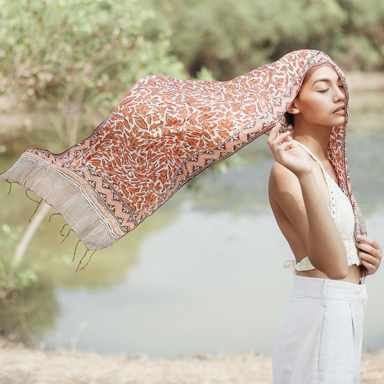 Melati Batik Silk Scarf