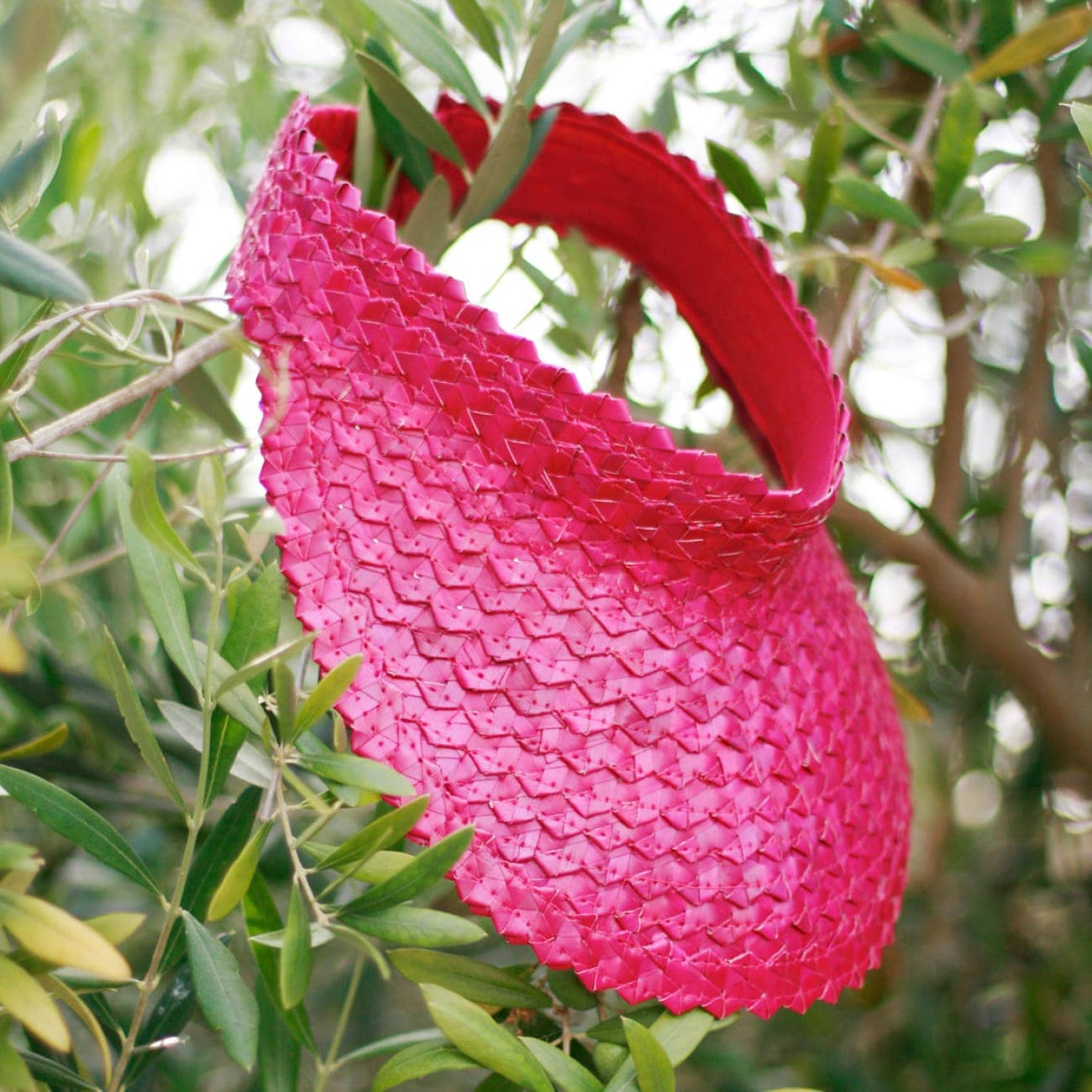 Pandan Visor Hat In Pink