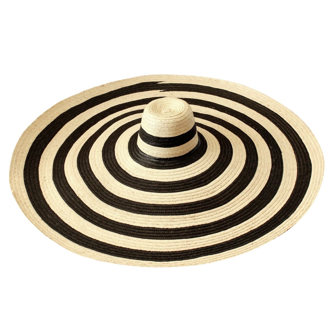Solana Oversized Striped Straw Hat In Natural/Black Small (21.2’’) / Palm straw / Stripes (Black & Natural) Sun Hats