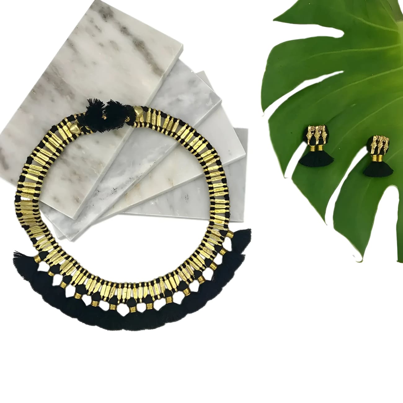 Temple Tassel Collar Necklace - Necklaces