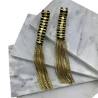 Temple Tassel Earrings - Black