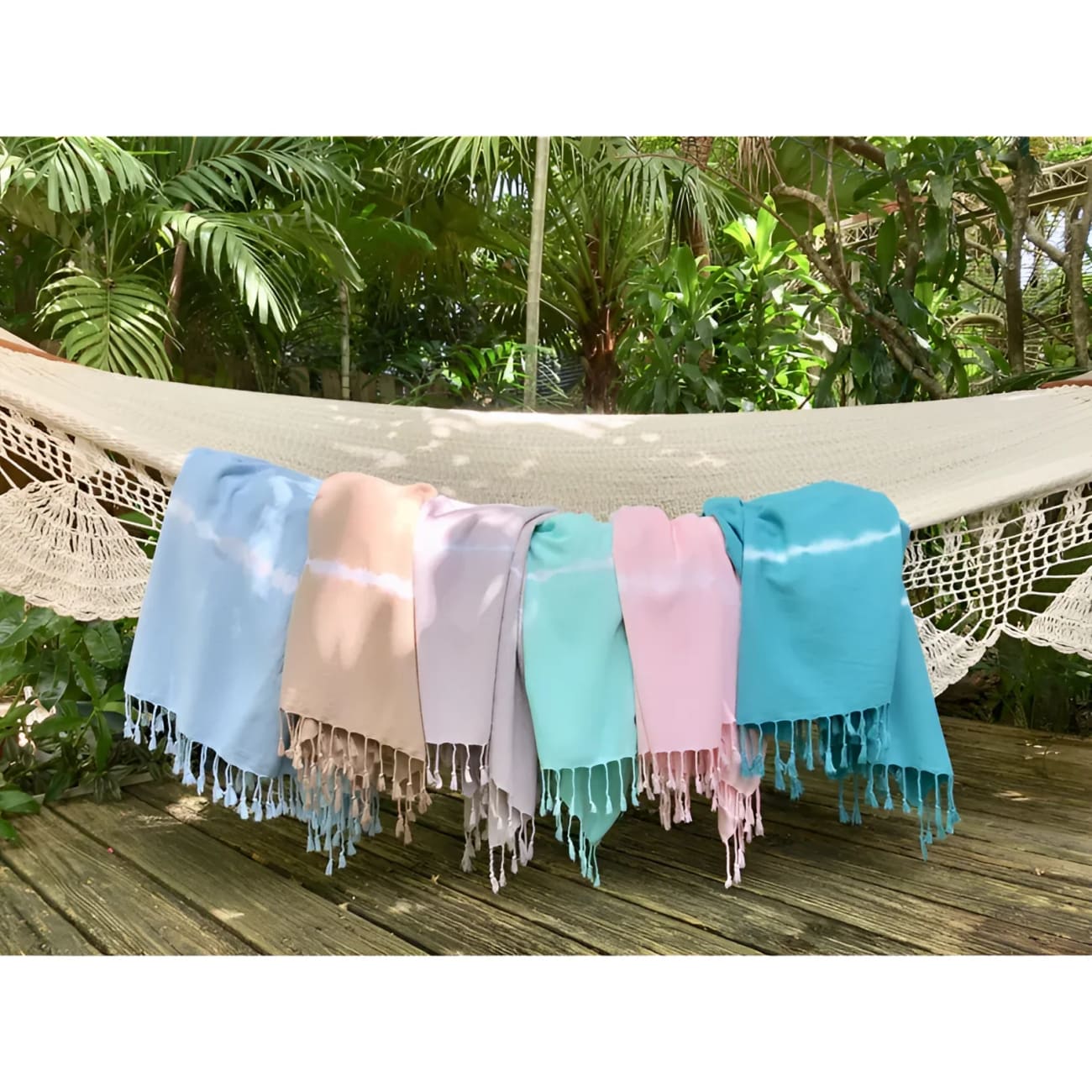 Mint Tie-Dye Cotton Turkish Towel - Towels