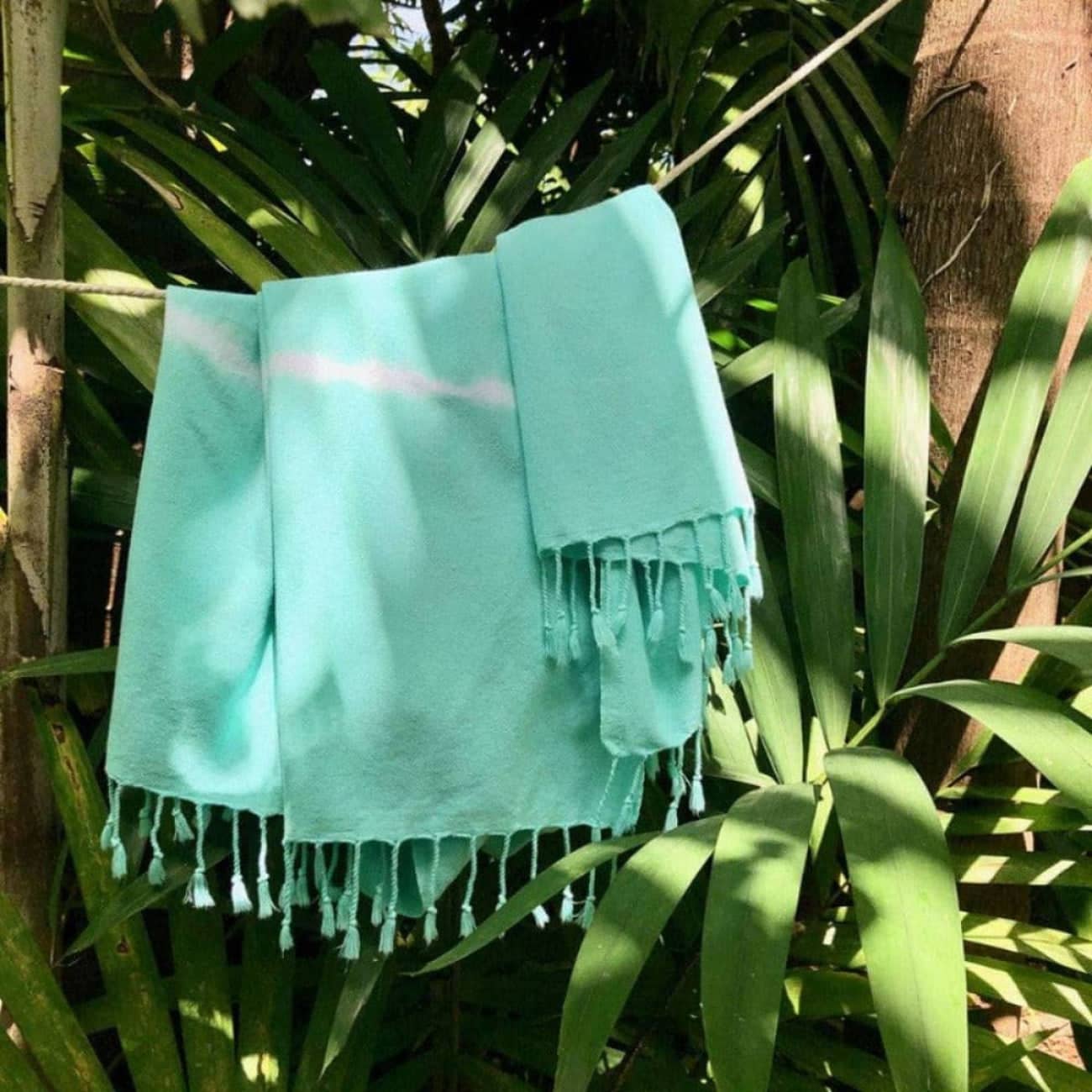 Tie-Dye Cotton Turkish Towel Mint - Towels