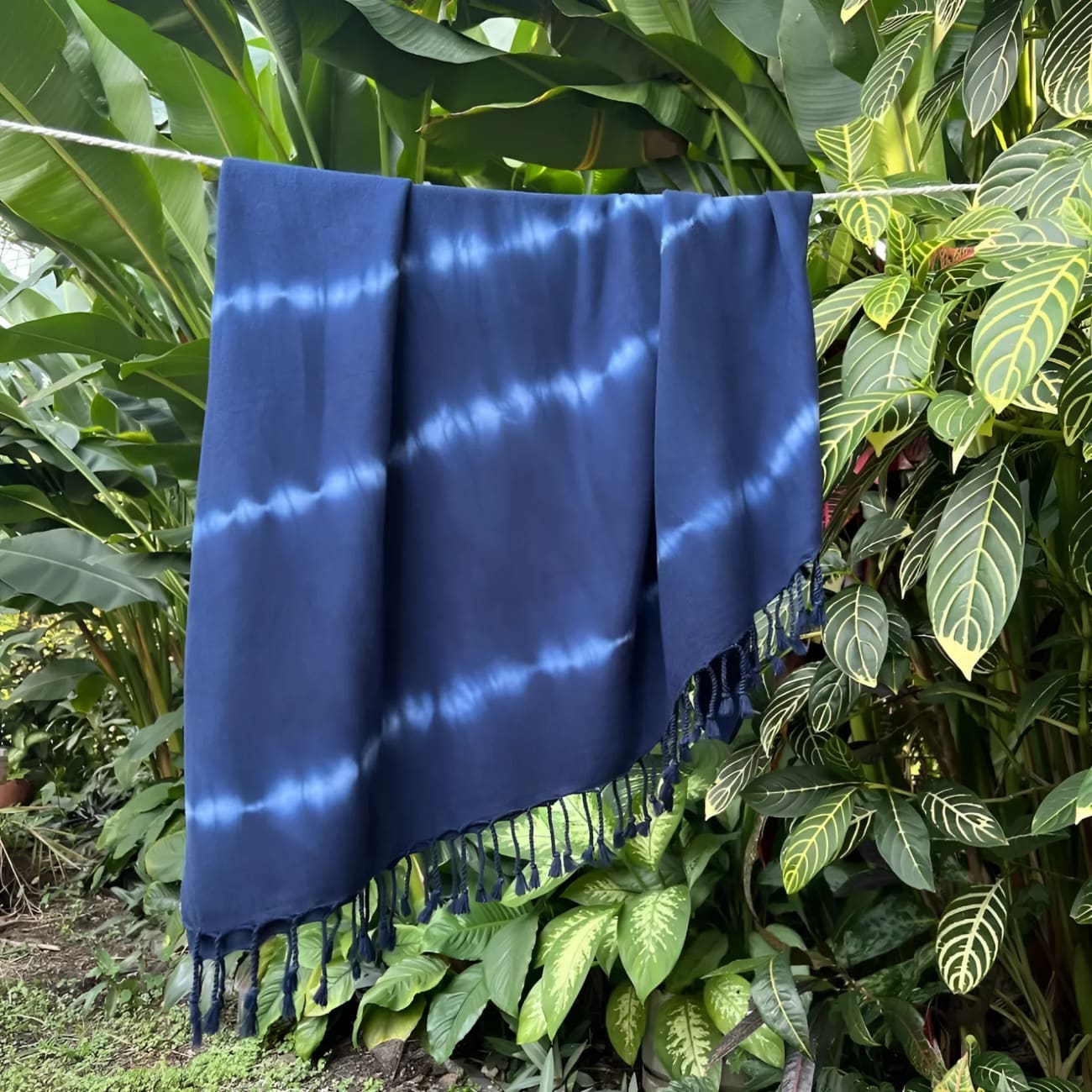 Tie-Dye Cotton Turkish Towel Navy- Towels