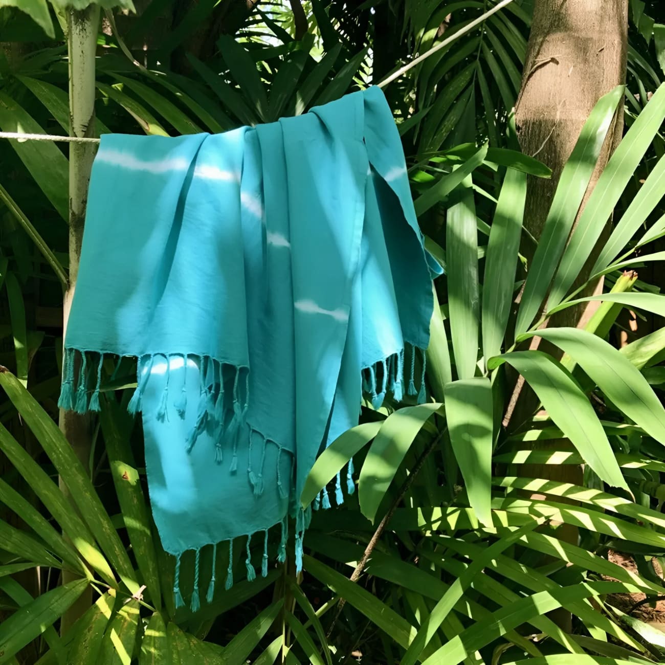 Tie-Dye Cotton Turkish Towel Teal - Towels