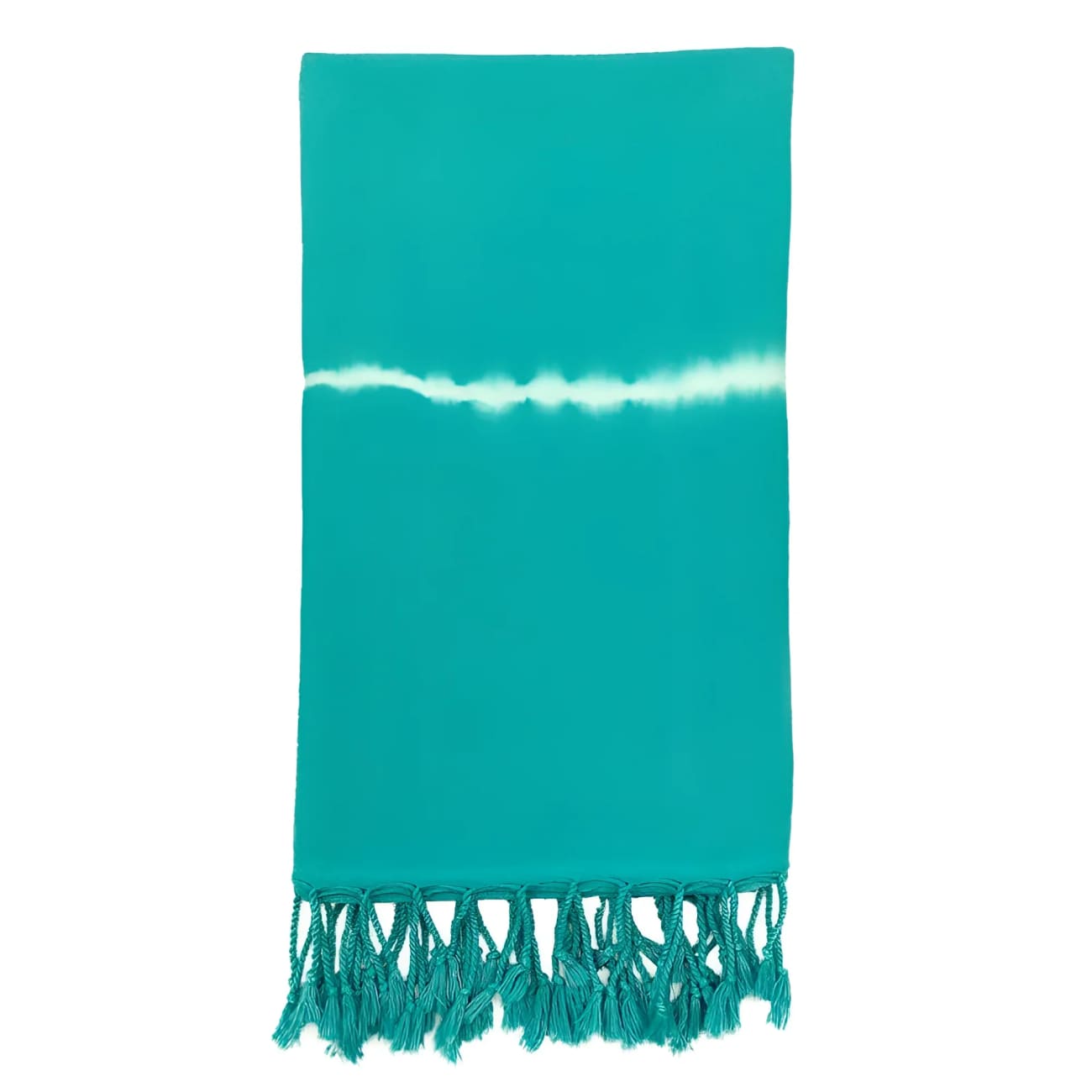 Teal Tie-Dye Cotton Turkish Towel - Towels