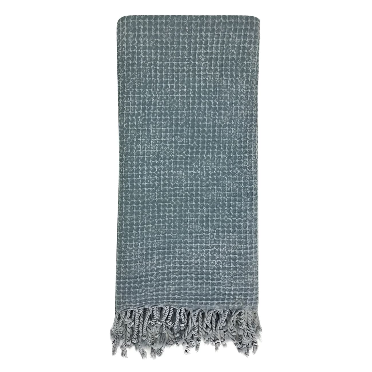 Waffle Weave Cotton Turkish Towel - Denim - Towels