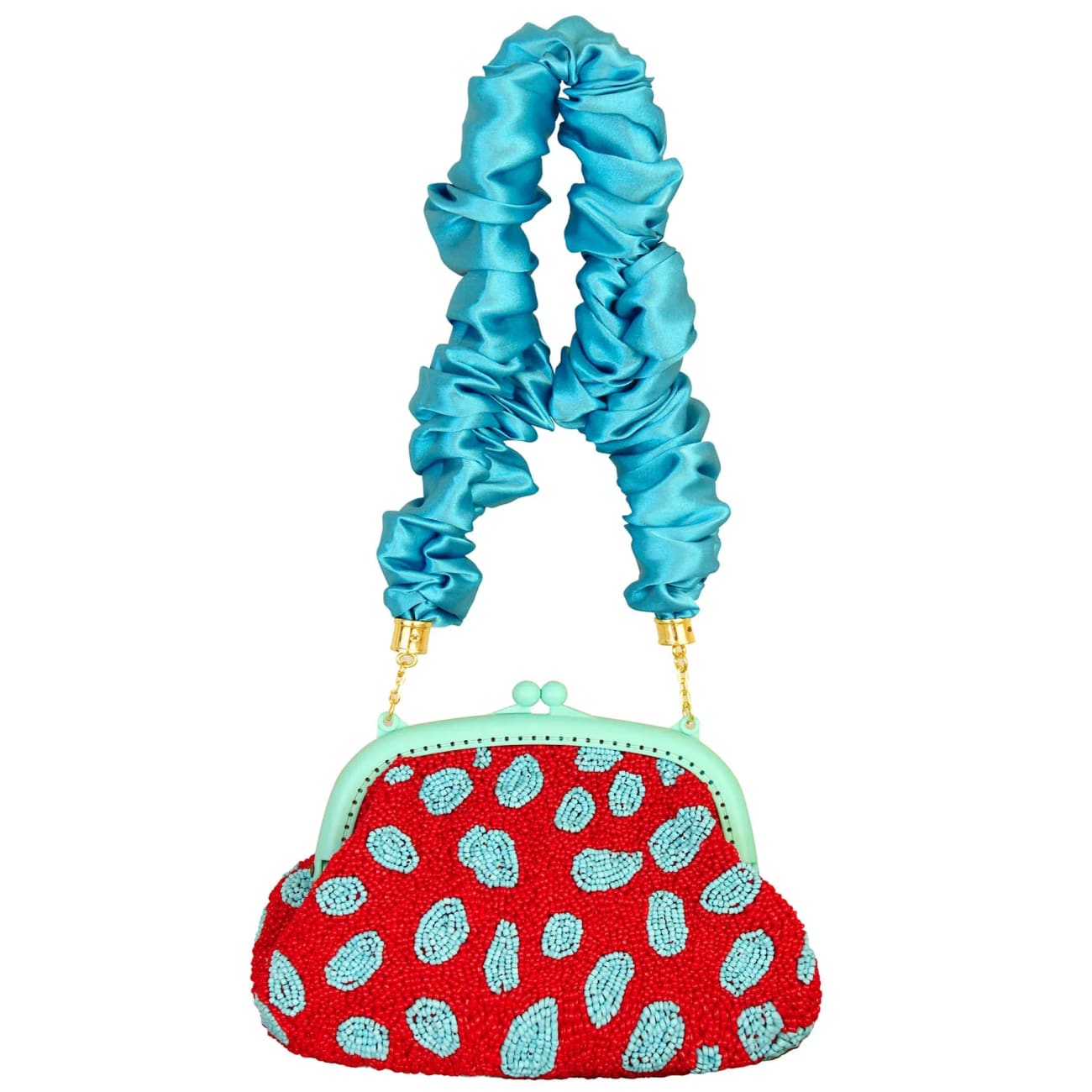 Arnoldi Ariela Beaded Clutch-Turquoise/Red - Clutches