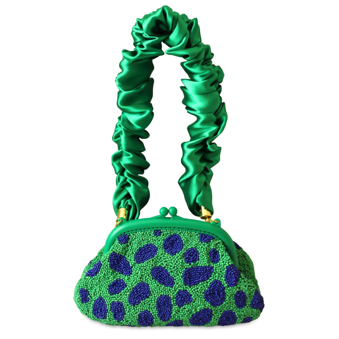 Arnoldi Jade Beaded Clutch-Blue/Green - Clutches