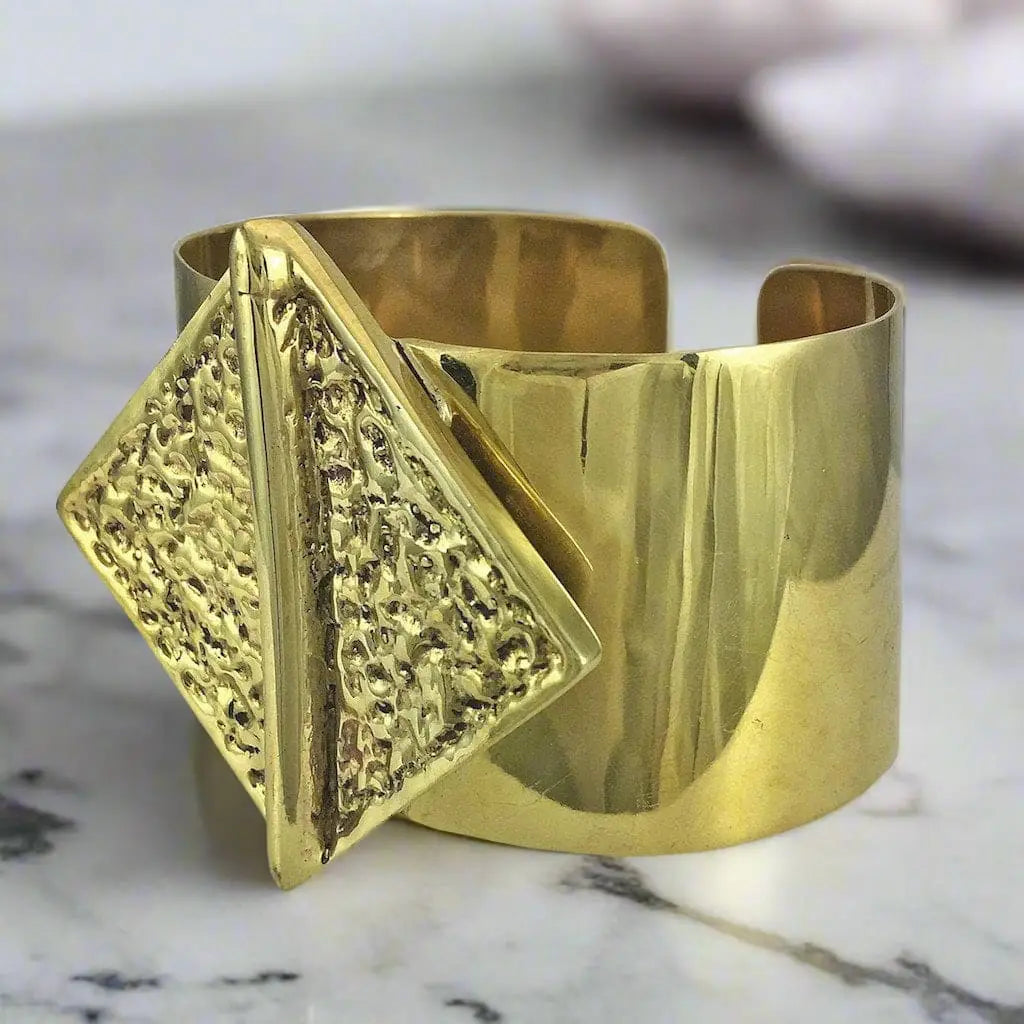 Hammered Bombshell Cuff - Bracelets