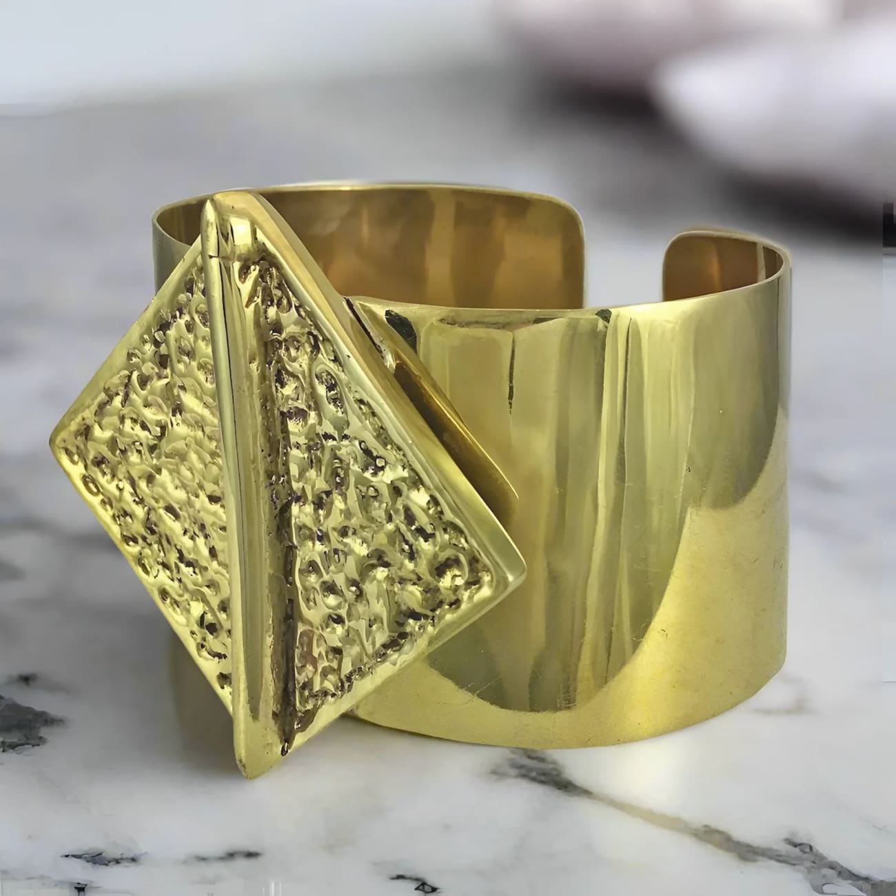 Hammered Bombshell Cuff - Bracelets