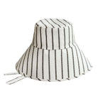 Harper Striped Wide Brim Cotton Hat In Black/Off White