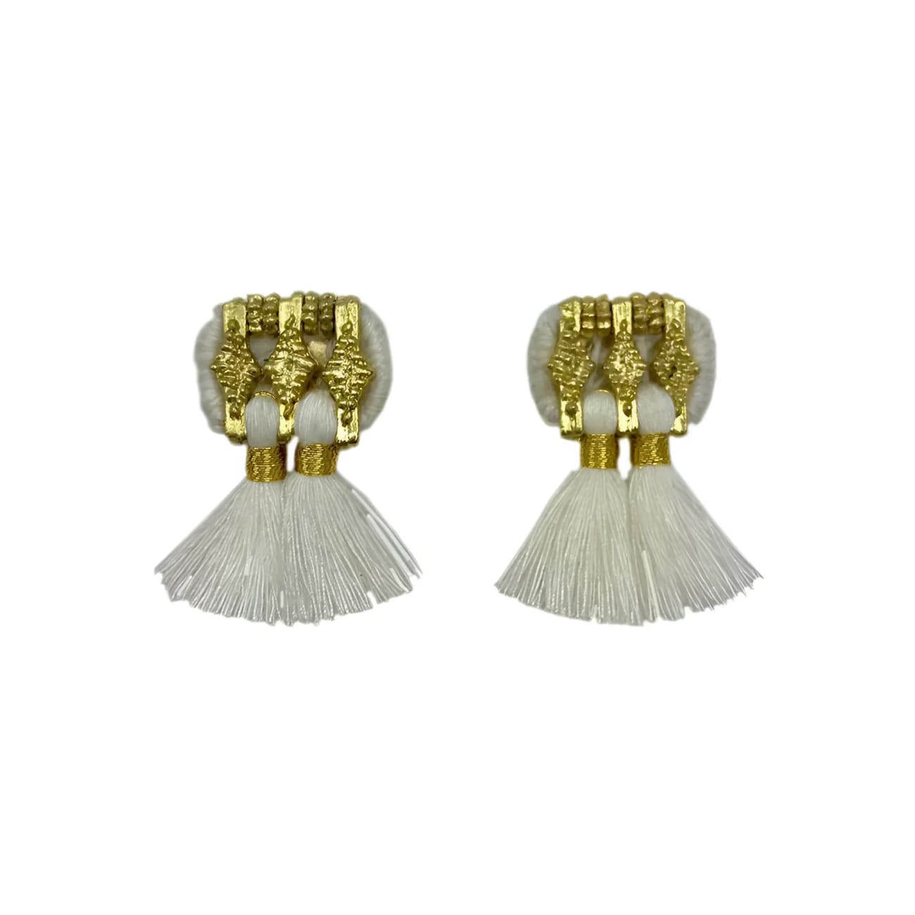 Jhumka Earrings - White
