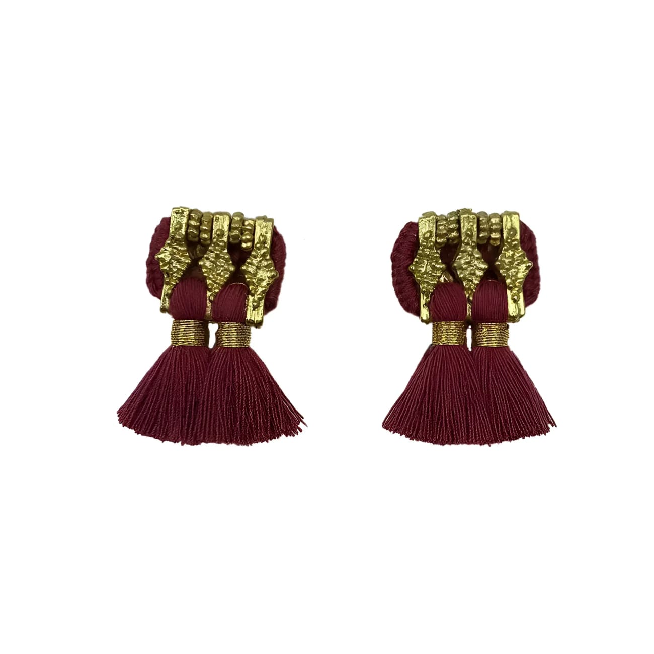 Jhumka Earrings - Wine